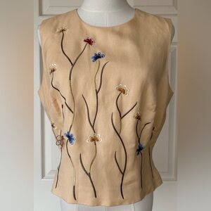 Donna Morgan Brand Women’s Linen Embroidered Top  12‎